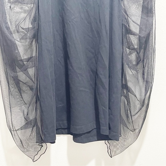 SEE BY CHLOE REVOLVE Women’s Black Crewneck Long Tulle Sleeve Top Blouse Size XS - Picture 5 of 8